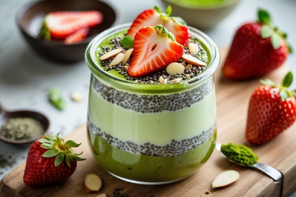 Puding Chia Matcha & Susu Almond: Camilan Sehat Praktis Kaya Nutrisi